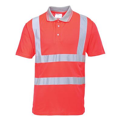 S477(Y) Hi-Vis Polo Shirt Red - Shirts/Hoodies - S477Y - 1